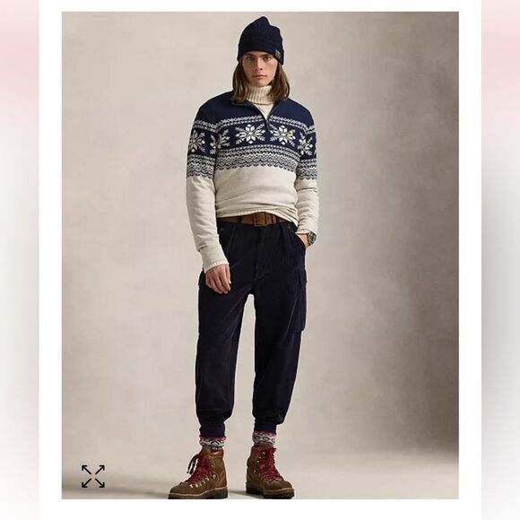 Polo Ralph Lauren Men's Snowflake Estate-Rib Pullover with Nordic Pattern - Picture 3 of 7